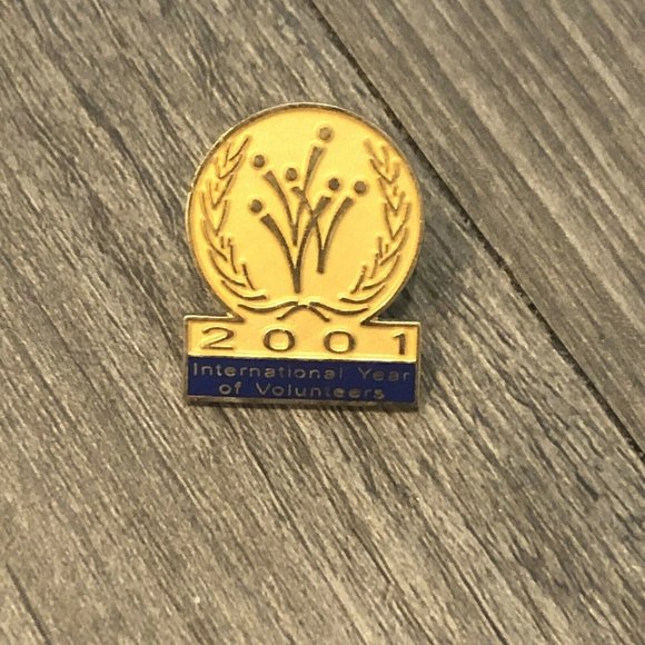 2001 International Year Of Volunteers Gold Pin United Nations General Assembly - Picture 1 of 7